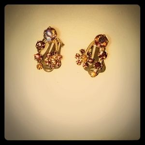 Vintage Austrian Crystal Clip-on Earrings